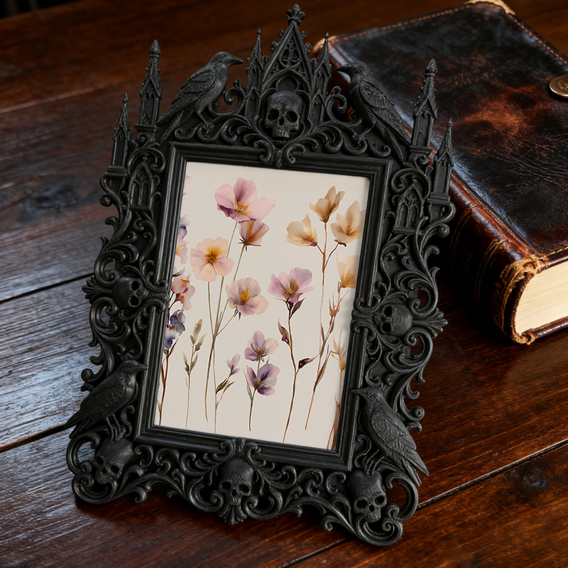 Must-own Gothic Dark-style Photo Frame | Gothic Bridal Shower Photo Booth Decor, Photo Ornament, Wall/Table Dual-use, Eco-friendly Frame