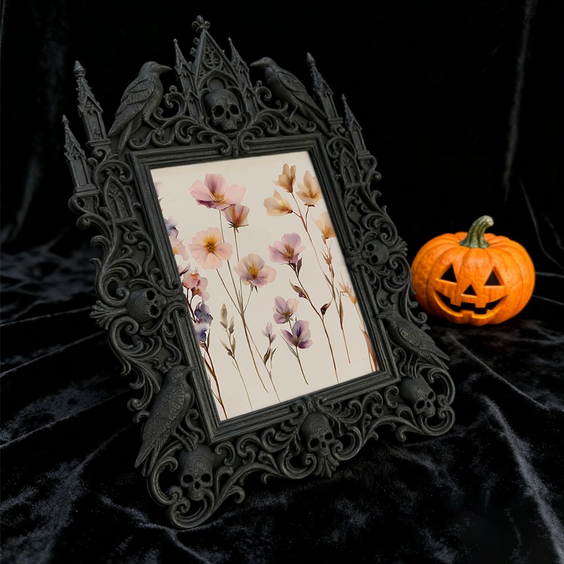 Must-own Gothic Dark-style Photo Frame | Gothic Bridal Shower Photo Booth Decor, Photo Ornament, Wall/Table Dual-use, Eco-friendly Frame