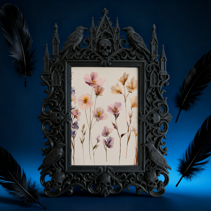 Must-own Gothic Dark-style Photo Frame | Gothic Bridal Shower Photo Booth Decor, Photo Ornament, Wall/Table Dual-use, Eco-friendly Frame