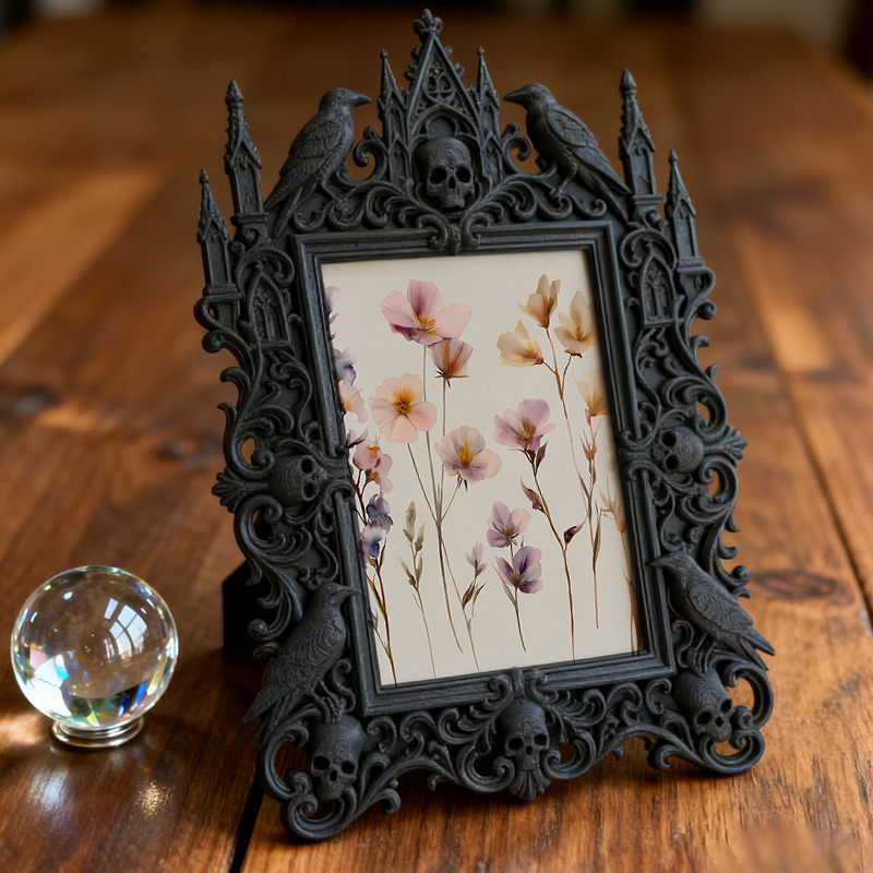 Must-own Gothic Dark-style Photo Frame | Gothic Bridal Shower Photo Booth Decor, Photo Ornament, Wall/Table Dual-use, Eco-friendly Frame