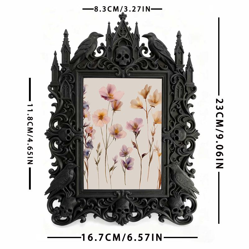 Must-own Gothic Dark-style Photo Frame | Gothic Bridal Shower Photo Booth Decor, Photo Ornament, Wall/Table Dual-use, Eco-friendly Frame