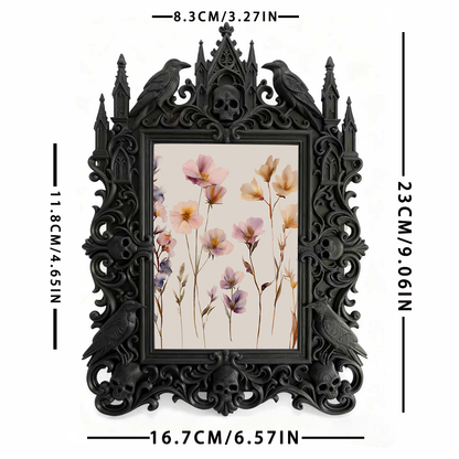 Must-own Gothic Dark-style Photo Frame | Gothic Bridal Shower Photo Booth Decor, Photo Ornament, Wall/Table Dual-use, Eco-friendly Frame