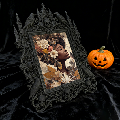 Customer-loved Gothic Dark-style Photo Frame | Horror Movie Trivia Night Decor, Photo Ornament, Wall-mountable & Tabletop, Slim Frame
