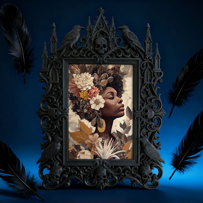 Customer-loved Gothic Dark-style Photo Frame | Horror Movie Trivia Night Decor, Photo Ornament, Wall-mountable & Tabletop, Slim Frame