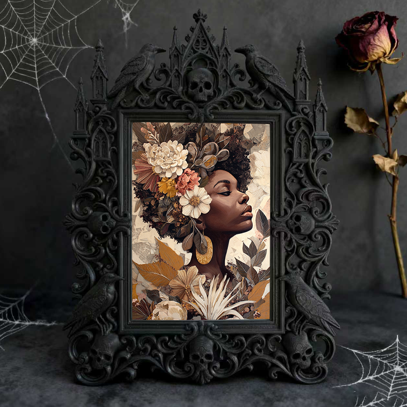 Customer-loved Gothic Dark-style Photo Frame | Horror Movie Trivia Night Decor, Photo Ornament, Wall-mountable & Tabletop, Slim Frame
