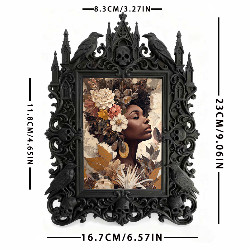 Customer-loved Gothic Dark-style Photo Frame | Horror Movie Trivia Night Decor, Photo Ornament, Wall-mountable & Tabletop, Slim Frame