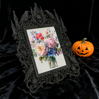 Limited-drop Gothic Dark-style Photo Frame | Werewolf Themed Camping Bonfire Decor, Photo Ornament, Dual-use Display, Sturdy Frame
