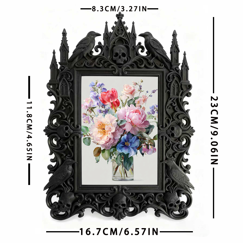 Limited-drop Gothic Dark-style Photo Frame | Werewolf Themed Camping Bonfire Decor, Photo Ornament, Dual-use Display, Sturdy Frame