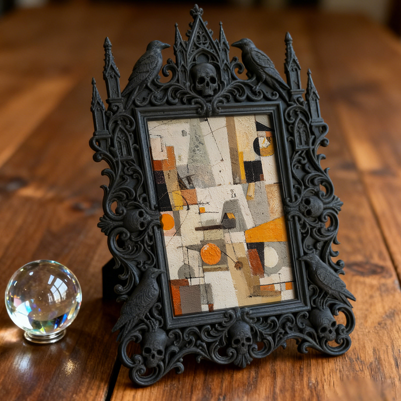 Exclusive-release Gothic Dark-style Photo Frame | Occult Astrology Workshop Decor, Photo Ornament, Wall-mountable & Tabletop, Collectible Fr