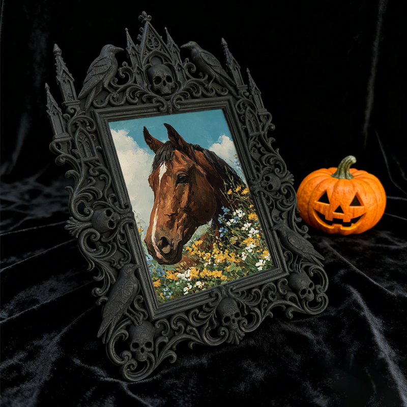 Rare-gem Gothic Dark-style Photo Frame | Gothic Anniversary Dinner Table Decor, Photo Ornament, Wall/Table Dual-use, Rustic Frame