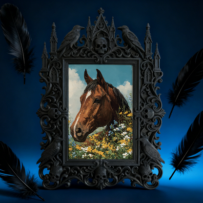 Rare-gem Gothic Dark-style Photo Frame | Gothic Anniversary Dinner Table Decor, Photo Ornament, Wall/Table Dual-use, Rustic Frame
