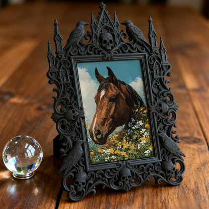 Rare-gem Gothic Dark-style Photo Frame | Gothic Anniversary Dinner Table Decor, Photo Ornament, Wall/Table Dual-use, Rustic Frame