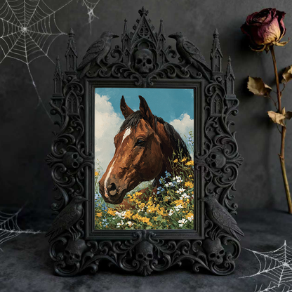 Rare-gem Gothic Dark-style Photo Frame | Gothic Anniversary Dinner Table Decor, Photo Ornament, Wall/Table Dual-use, Rustic Frame