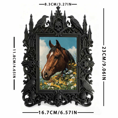 Rare-gem Gothic Dark-style Photo Frame | Gothic Anniversary Dinner Table Decor, Photo Ornament, Wall/Table Dual-use, Rustic Frame