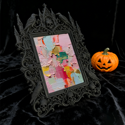 Edgy-cool Gothic Dark-style Photo Frame | Dark Academia Poetry Slam Decor, Photo Ornament, Dual-use Display, Minimalist Frame
