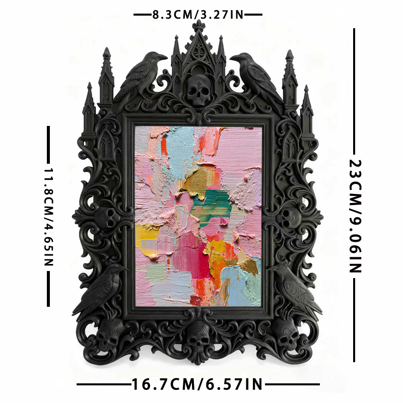 Edgy-cool Gothic Dark-style Photo Frame | Dark Academia Poetry Slam Decor, Photo Ornament, Dual-use Display, Minimalist Frame