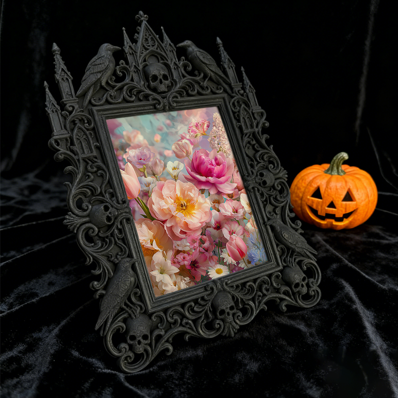 Luxe-rustic Gothic Dark-style Photo Frame | Gothic Elopement Reception Decor, Photo Ornament, Wall-mountable & Tabletop, Practical Frame