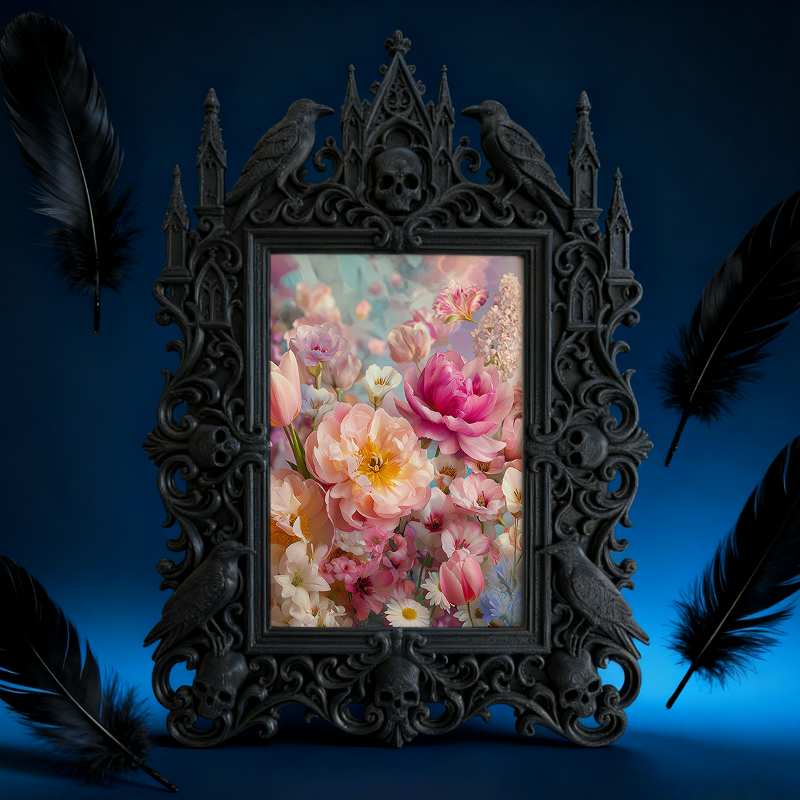 Luxe-rustic Gothic Dark-style Photo Frame | Gothic Elopement Reception Decor, Photo Ornament, Wall-mountable & Tabletop, Practical Frame