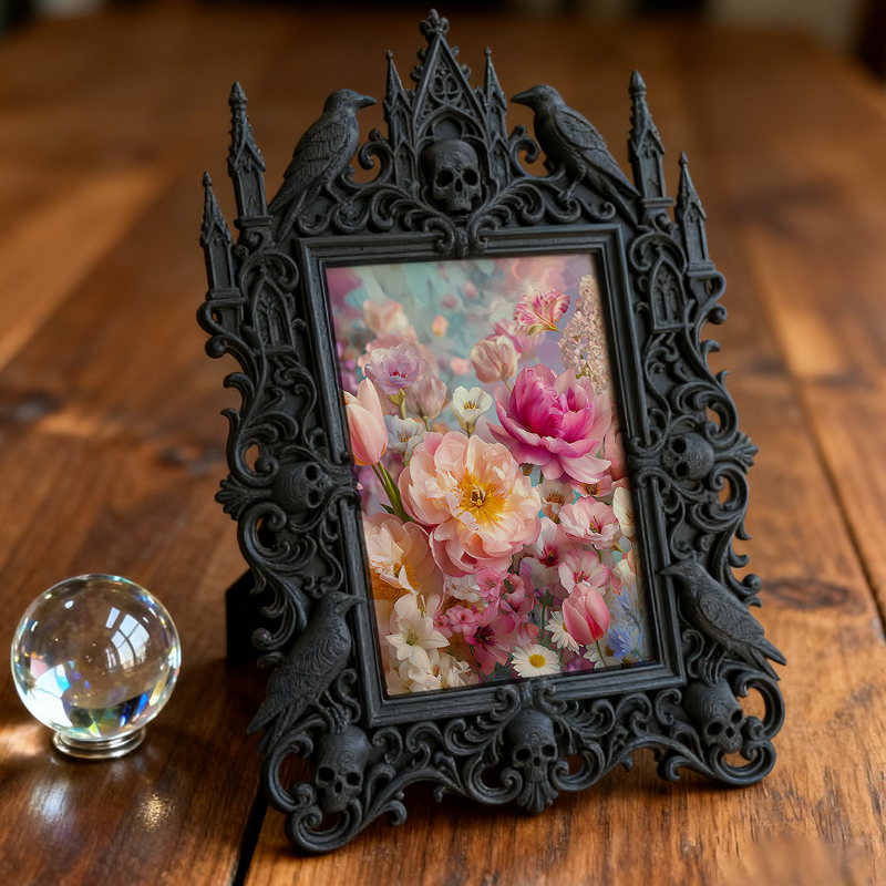 Luxe-rustic Gothic Dark-style Photo Frame | Gothic Elopement Reception Decor, Photo Ornament, Wall-mountable & Tabletop, Practical Frame