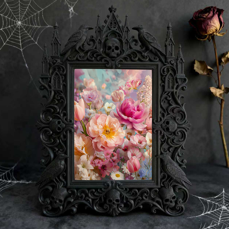Luxe-rustic Gothic Dark-style Photo Frame | Gothic Elopement Reception Decor, Photo Ornament, Wall-mountable & Tabletop, Practical Frame