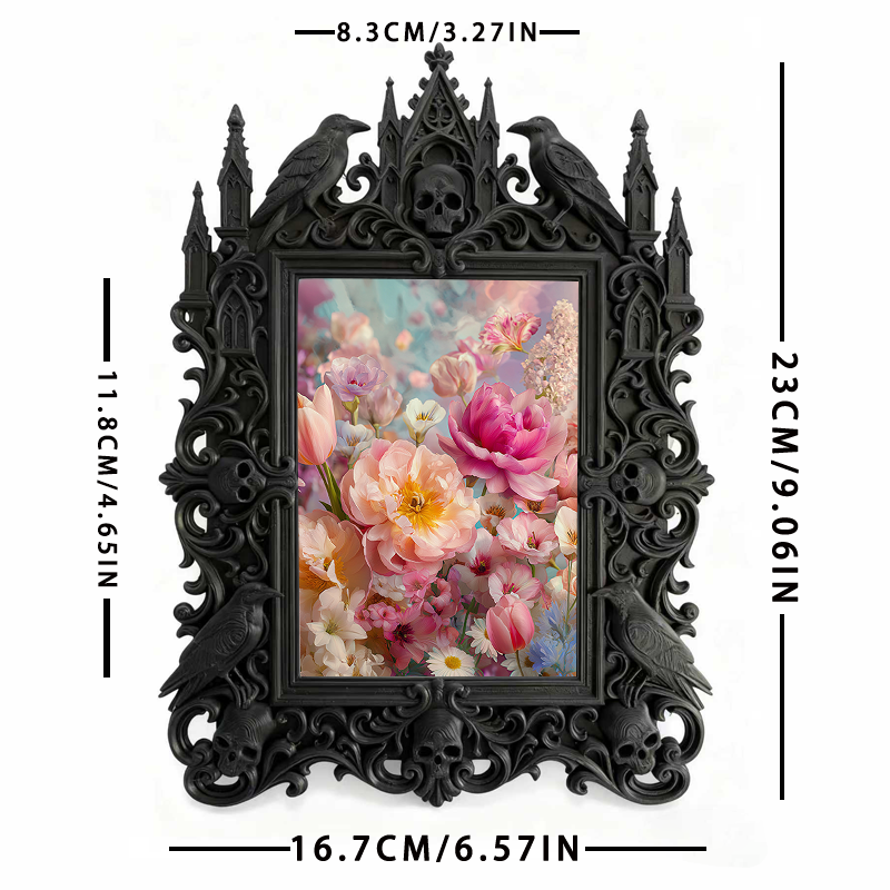 Luxe-rustic Gothic Dark-style Photo Frame | Gothic Elopement Reception Decor, Photo Ornament, Wall-mountable & Tabletop, Practical Frame
