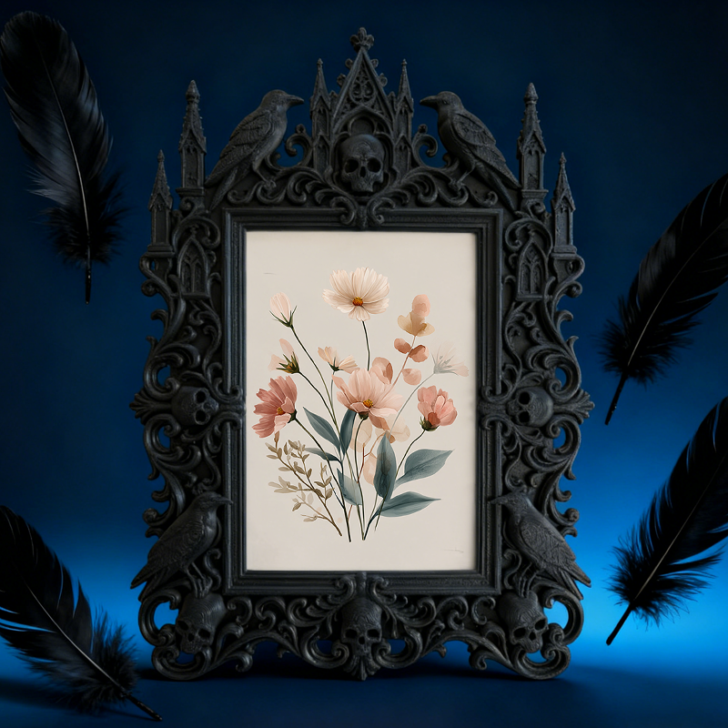 Hard-to-find Gothic Dark-style Photo Frame | Vampire Cosplay Contest Booth Decor, Photo Ornament, Wall/Table Dual-use, Artistic Frame