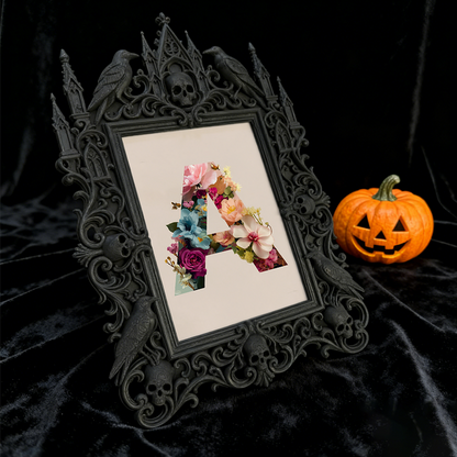 One-of-a-kind Gothic Dark-style Photo Frame | Witchy Moon Ritual Gathering Decor, Photo Ornament, Wall-mountable & Tabletop, Portable Frame