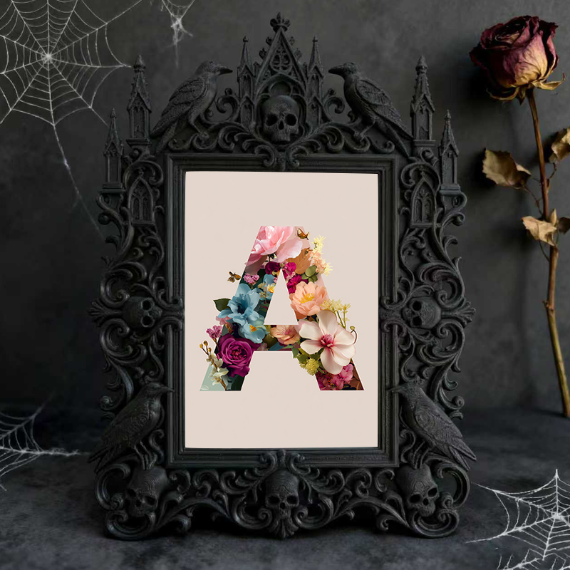 One-of-a-kind Gothic Dark-style Photo Frame | Witchy Moon Ritual Gathering Decor, Photo Ornament, Wall-mountable & Tabletop, Portable Frame