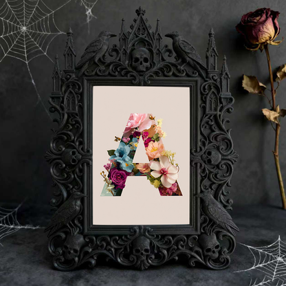 One-of-a-kind Gothic Dark-style Photo Frame | Witchy Moon Ritual Gathering Decor, Photo Ornament, Wall-mountable & Tabletop, Portable Frame