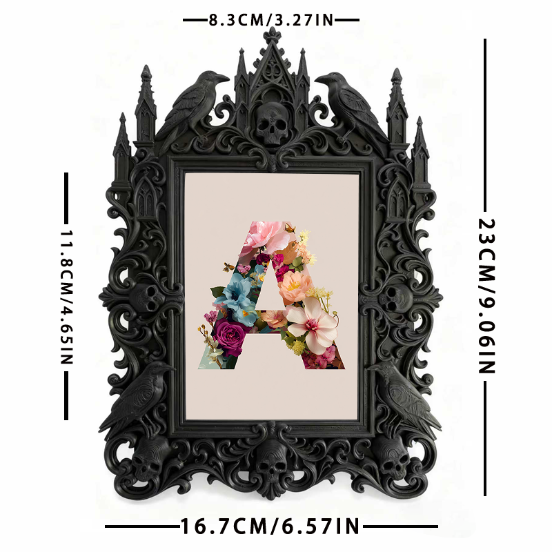 One-of-a-kind Gothic Dark-style Photo Frame | Witchy Moon Ritual Gathering Decor, Photo Ornament, Wall-mountable & Tabletop, Portable Frame