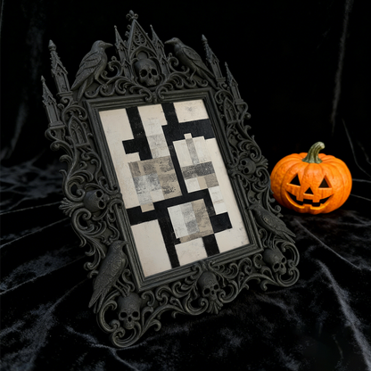 Viral-favorite Gothic Dark-style Photo Frame | Gothic Entryway Console Table Decor, Photo Ornament, Wall-mountable & Tabletop, Plastic Frame