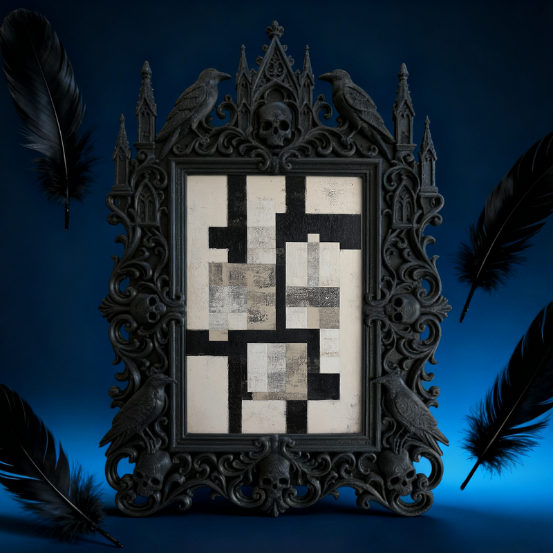 Viral-favorite Gothic Dark-style Photo Frame | Gothic Entryway Console Table Decor, Photo Ornament, Wall-mountable & Tabletop, Plastic Frame