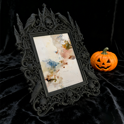Insta-trending Gothic Dark-style Photo Frame | Dark Academia Dorm Book Nook Decor, Photo Ornament, Wall/Table Dual-use, Durable Frame