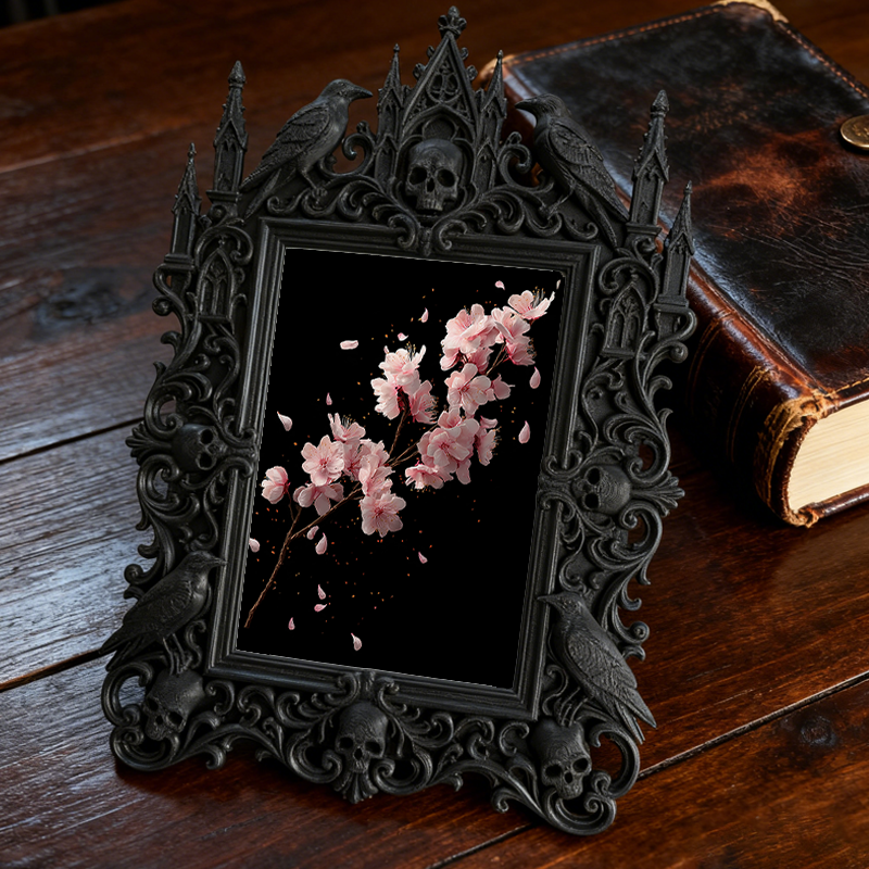 High-demand Gothic Dark-style Photo Frame | Gothic Basement Game Room Decor, Photo Ornament, Wall-mountable & Tabletop, Scratch-resistant Fr