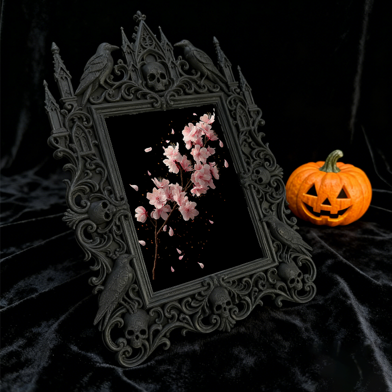 High-demand Gothic Dark-style Photo Frame | Gothic Basement Game Room Decor, Photo Ornament, Wall-mountable & Tabletop, Scratch-resistant Fr