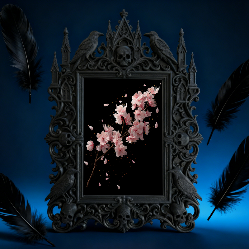 High-demand Gothic Dark-style Photo Frame | Gothic Basement Game Room Decor, Photo Ornament, Wall-mountable & Tabletop, Scratch-resistant Fr