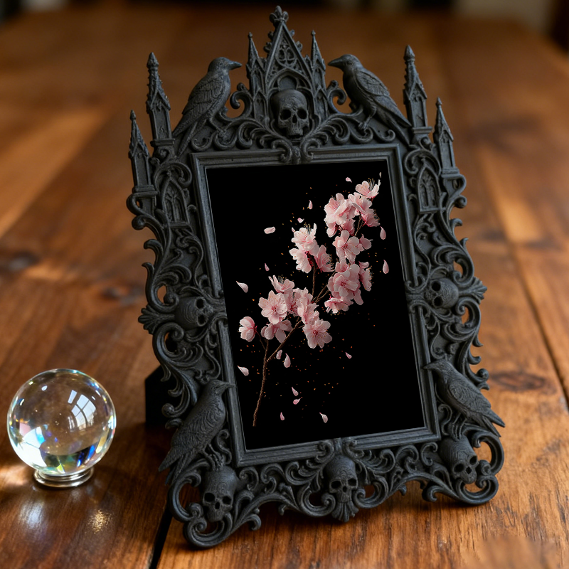 High-demand Gothic Dark-style Photo Frame | Gothic Basement Game Room Decor, Photo Ornament, Wall-mountable & Tabletop, Scratch-resistant Fr
