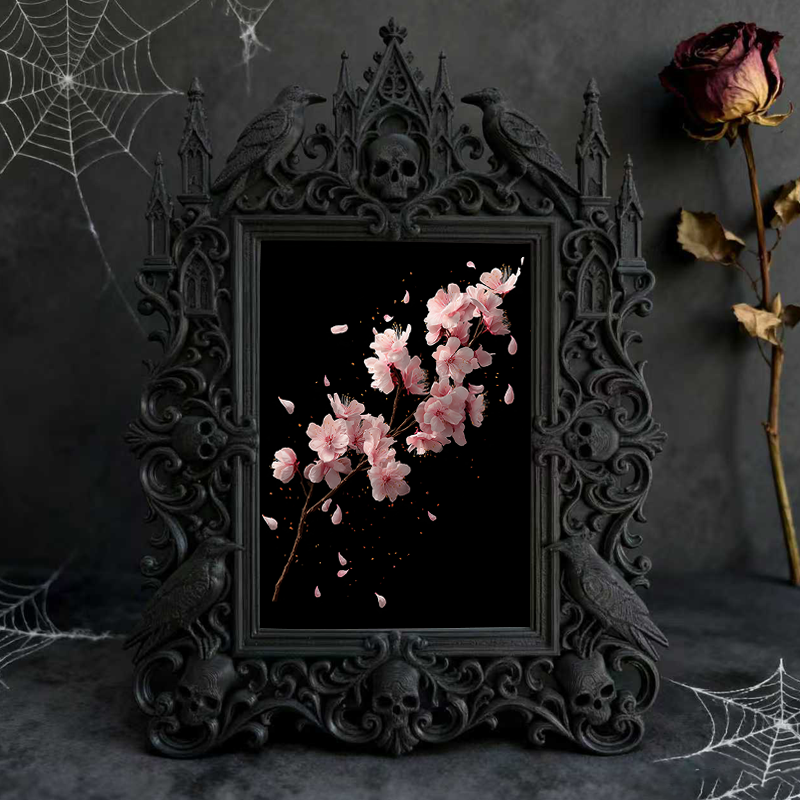 High-demand Gothic Dark-style Photo Frame | Gothic Basement Game Room Decor, Photo Ornament, Wall-mountable & Tabletop, Scratch-resistant Fr