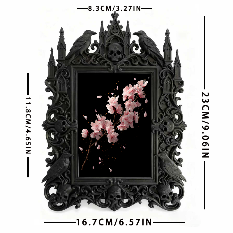 High-demand Gothic Dark-style Photo Frame | Gothic Basement Game Room Decor, Photo Ornament, Wall-mountable & Tabletop, Scratch-resistant Fr