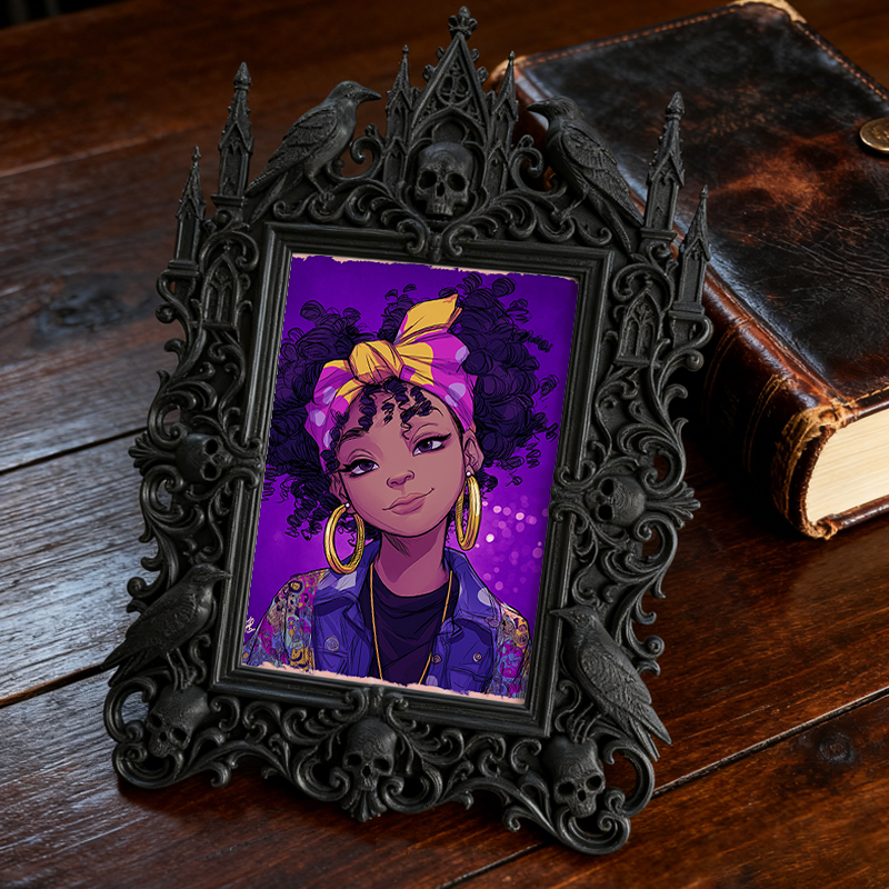Trend-leading Gothic Dark-style Photo Frame | Dark Academia Study Desk Decor, Photo Ornament, Wall/Table Dual-use, Eco-friendly Frame