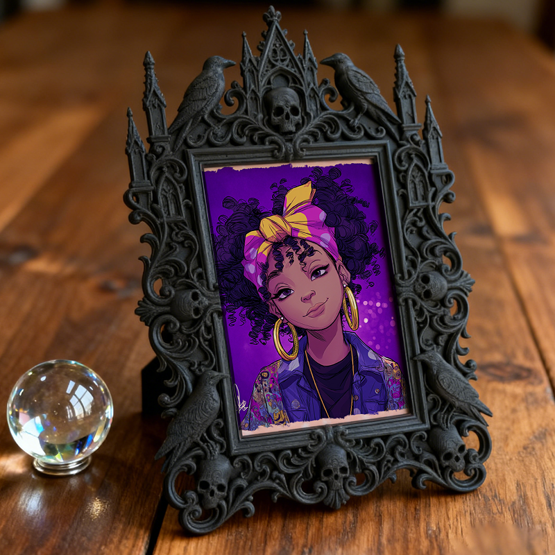 Trend-leading Gothic Dark-style Photo Frame | Dark Academia Study Desk Decor, Photo Ornament, Wall/Table Dual-use, Eco-friendly Frame