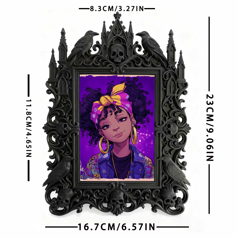 Trend-leading Gothic Dark-style Photo Frame | Dark Academia Study Desk Decor, Photo Ornament, Wall/Table Dual-use, Eco-friendly Frame