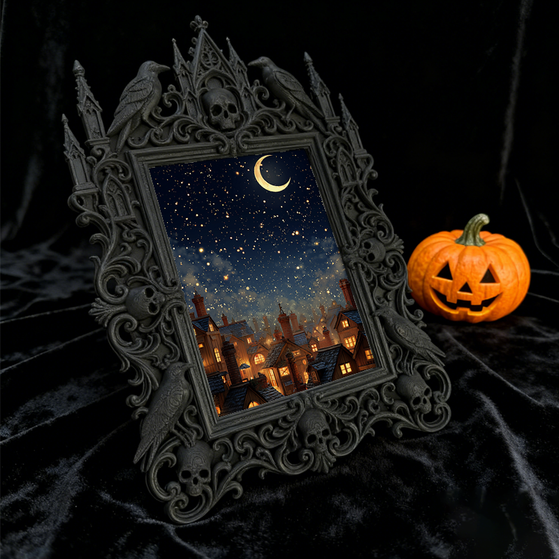 Must-grab Gothic Dark-style Photo Frame | Gothic Bathroom Vanity Decor, Photo Ornament, Wall-mountable & Tabletop, Slim Frame