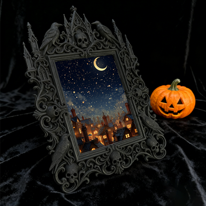 Must-grab Gothic Dark-style Photo Frame | Gothic Bathroom Vanity Decor, Photo Ornament, Wall-mountable & Tabletop, Slim Frame