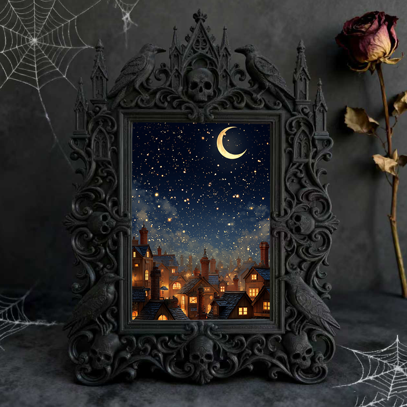 Must-grab Gothic Dark-style Photo Frame | Gothic Bathroom Vanity Decor, Photo Ornament, Wall-mountable & Tabletop, Slim Frame