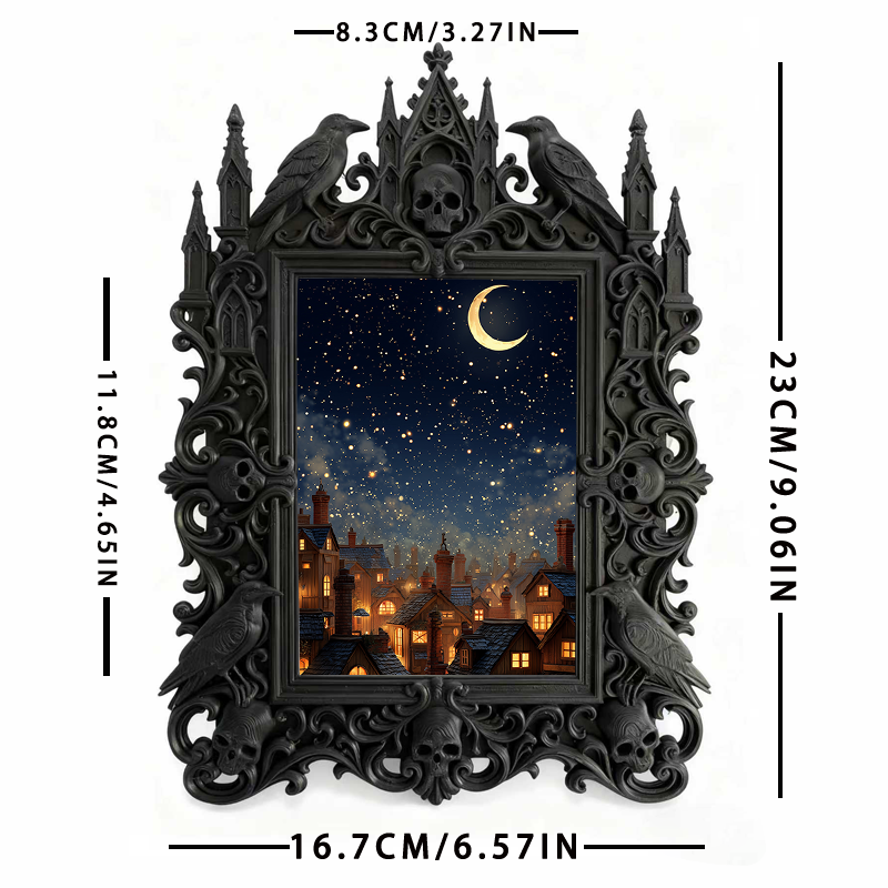 Must-grab Gothic Dark-style Photo Frame | Gothic Bathroom Vanity Decor, Photo Ornament, Wall-mountable & Tabletop, Slim Frame