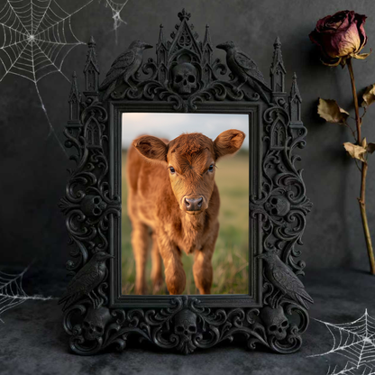 5-star-approved Gothic Dark-style Photo Frame | Werewolf-themed Cabin Bedroom Decor, Photo Ornament, Dual-use Display, Sturdy Frame