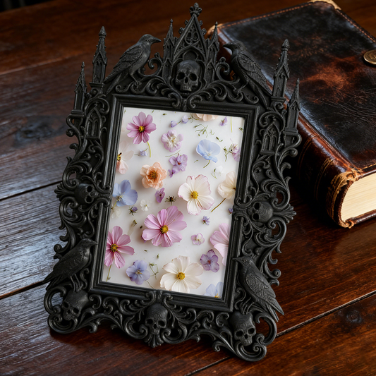 Exclusive-stock-pick Gothic Dark-style Photo Frame | Occult Home Meditation Corner Decor, Photo Ornament, Wall-mountable & Tabletop, Collect