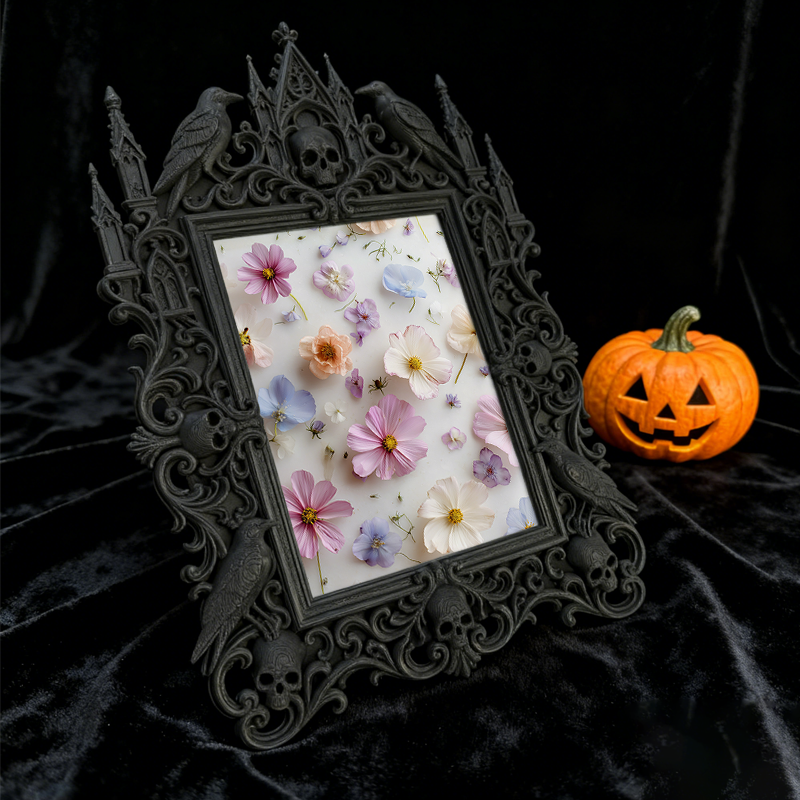 Exclusive-stock-pick Gothic Dark-style Photo Frame | Occult Home Meditation Corner Decor, Photo Ornament, Wall-mountable & Tabletop, Collect