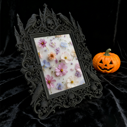Exclusive-stock-pick Gothic Dark-style Photo Frame | Occult Home Meditation Corner Decor, Photo Ornament, Wall-mountable & Tabletop, Collect